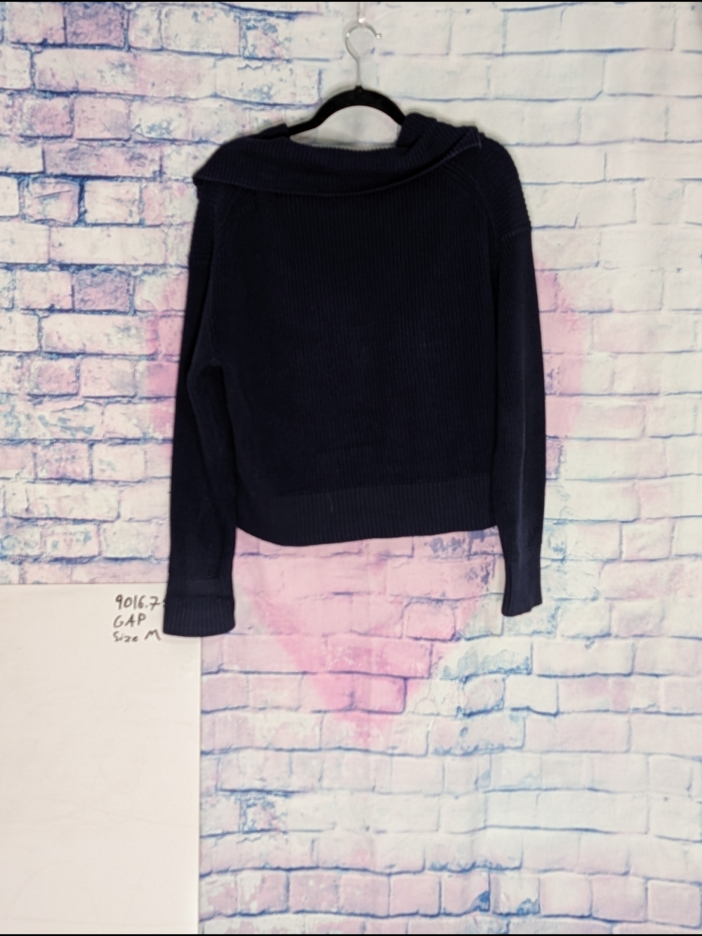GAP Navy Ribbed Funnel Neck Sweater